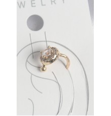 Pirinç Gold Renk Zirkon Taşlı Kadın Kıkırdak Küpe - TJ-BKP10573