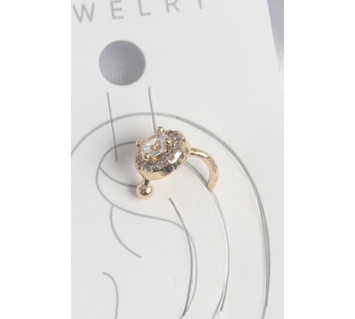 Pirinç Gold Renk Zirkon Taşlı Kadın Kıkırdak Küpe - TJ-BKP10573