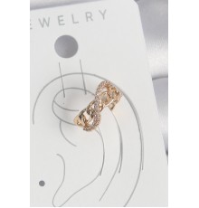 Pirinç Gold Renk Zirkon Taşlı Sonsuzluk Zincir Model Kadın Kıkırdak Küpe - TJ-BKP10575