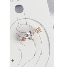 Pirinç Gold Renk Zirkon Taşlı Kalp Ok Model Kadın Kıkırdak Küpe - TJ-BKP10576