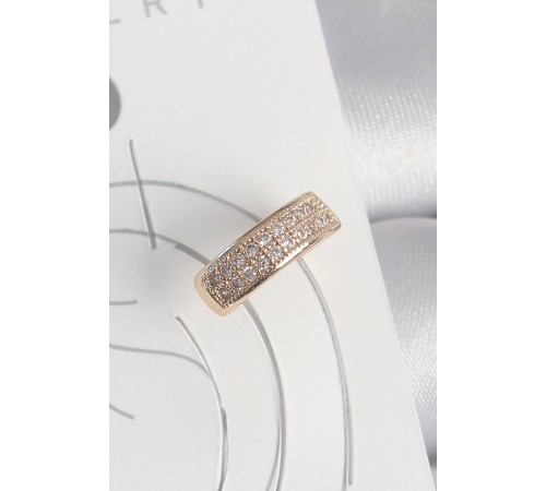 Pirinç Gold Renk Zirkon Taşlı Kadın Kıkırdak Küpe - TJ-BKP10577