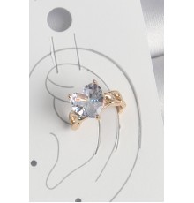 Pirinç Gold Renk Zirkon Taşlı Kalp Model Kadın Kıkırdak Küpe - TJ-BKP10578