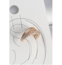 Pirinç Gold Renk Zirkon Taşlı 3'Lü Sıralı Model Kadın Kıkırdak Küpe - TJ-BKP10581