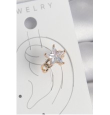 Pirinç Gold Renk Zirkon Taşlı Yıldız Model Kadın Kıkırdak Küpe - TJ-BKP10584