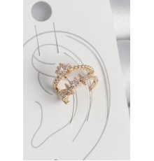 Pirinç Gold Renk Zirkon Taşlı Yıldız Model Kadın Kıkırdak Küpe - TJ-BKP10585