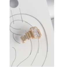 Pirinç Gold Renk Kare Zirkon Taşlı Kadın Kıkırdak Küpe - TJ-BKP10586