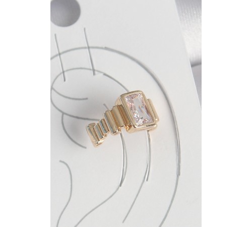 Pirinç Gold Renk Kare Zirkon Taşlı Kadın Kıkırdak Küpe - TJ-BKP10586