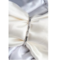 Pirinç Kemik Model Zirkon Taşlı Gümüş Renk Kadın Bileklik - TJ-BB6979