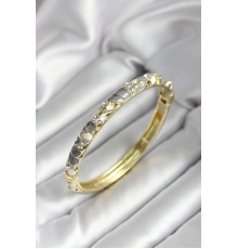 Mineli Pirinç Gri Çiçek Desenli Gold Renk Kadın Kelepçe - TJ-BB7019