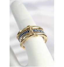 Pirinç Gold Renk Zirkon Taşlı 3'Lü Kadın Yüzük - TJ-BYK3791