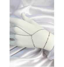 Pirinç Gümüş Renk Parçalı Ezme Zincirli Şahmeran - TJ-SN647