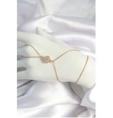 316L Çelik Zincirli Gold Renk Zirkon Taşlı Şahmeran - TJ-SN650