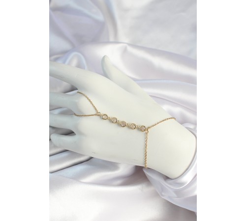 316L Çelik Gold Renk Zincirli Zirkon Taşlı Şahmeran - TJ-SN655