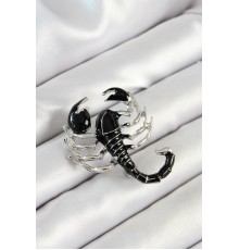 3D Siyah Akrep Figürlü Gümüş Renk Kadın Broş - TJ-BR439