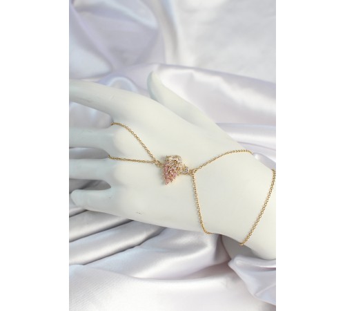 316L Çelik Gold Renk Zirkon Taşlı Kuğu Figürlü Şahmeran - TJ-SN656