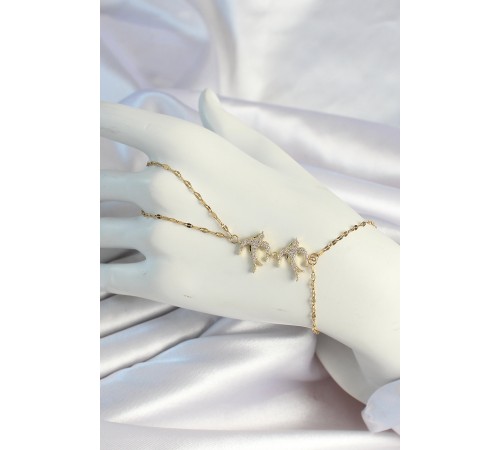 316L Çelik Zincirli Gold Renk Kuş Figürlü Şahmeran - TJ-SN661