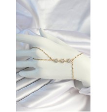 316L Çelik Zincirli Gold Renk Yonca Zirkon Taşlı Şahmeran - TJ-SN664