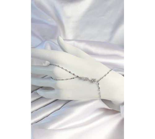 316L Çelik Zincirli Gümüş Renk Zirkon Taşlı Şahmeran - TJ-SN666