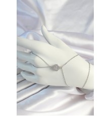 316L Çelik Zincirli Gümüş Renk Zirkon Taşlı Yonca Şahmeran - TJ-SN669