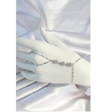 316L Çelik Zincirli Gümüş Renk Baget Zirkon Taşlı Şahmeran - TJ-SN670