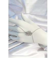 316L Çelik Zincirli Gümüş Renk Dönen Yonca Şahmeran - TJ-SN673