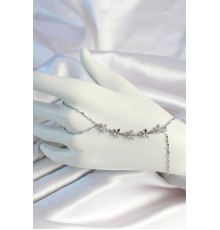 316L Çelik Zincirli Gümüş Renk Zirkon Taşlı Çiçek Şahmeran - TJ-SN674