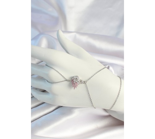 316L Çelik Zincirli Gümüş Zirkon Taşlı Kuğu Şahmeran - TJ-SN676