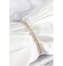 Pirinç Zirkon Taşlı Su Yolu Model Gold Renk Kadın Bileklik - TJ-BB7033