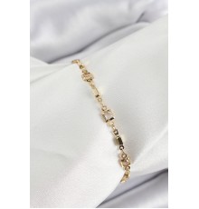 Pirinç Gold Renk Zirkon Taşlı Kadın Bileklik - TJ-BB7041