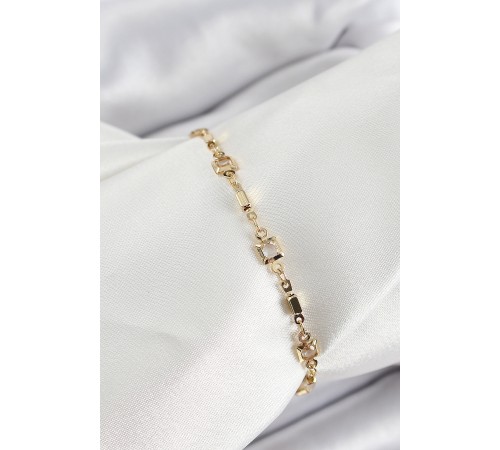 Pirinç Gold Renk Zirkon Taşlı Kadın Bileklik - TJ-BB7041