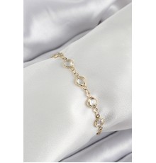 Pirinç Gold Renk Zirkon Taşlı Kadın Bileklik - TJ-BB7045