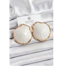 Pirinç Sedef Deniz Kabuğu Figürlü Gold Renk Kadın Küpe - TJ-BKP10738
