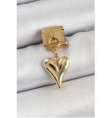 316L Çelik Sallantılı Kalp Model Gold Renk Nomination Charm - TJ-BC1399