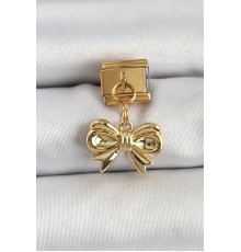 316L Çelik Sallantılı Fiyonk Model Gold Renk Nomination Charm - TJ-BC1412