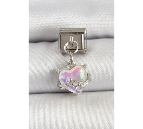 316L Çelik Gümüş Renk Kalp Nomination Charm - TJ-BC1519