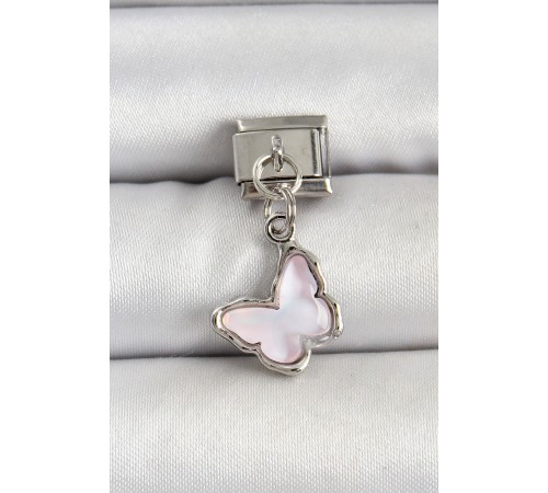 316L Çelik Gümüş Renk Lila Model Nomination Charm - TJ-BC1511