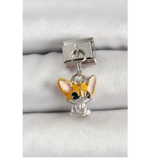 316L Çelik Gümüş Renk Chihuahua Köpek Model Nomination Charm - TJ-BC1507