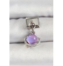 316L Çelik Gümüş Renk Ay Taşı Model Nomination Charm - TJ-BC1506