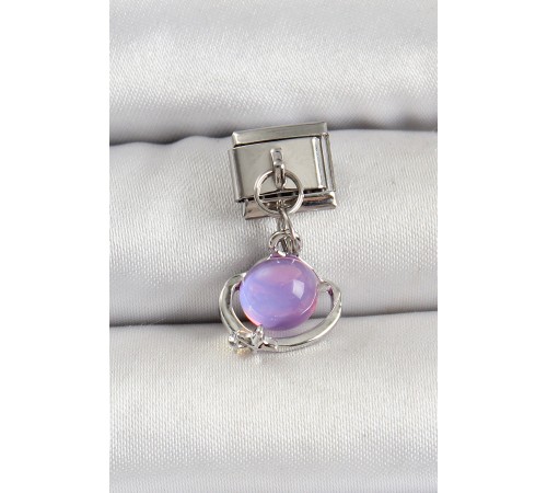 316L Çelik Gümüş Renk Ay Taşı Model Nomination Charm - TJ-BC1506