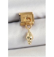 316L Çelik Sallantılı Deniz Kabuğu Model Gold Renk Nomination Charm - TJ-BC1437