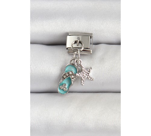 316L Çelik Gümüş Renk Tatil Konspet Nomination Charm - TJ-BC1497