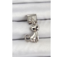 316L Çelik Renk Kedi Model Nomination Charm - TJ-BC1494