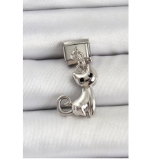 316L Çelik Renk Kedi Model Nomination Charm - TJ-BC1494