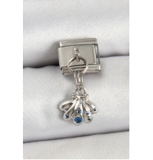 316L Çelik Sallantılı Fiyonklu Buket Model Gümüş Renk Nomination Charm - TJ-BC1444