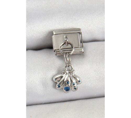 316L Çelik Sallantılı Fiyonklu Buket Model Gümüş Renk Nomination Charm - TJ-BC1444