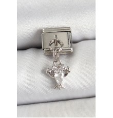 316L Çelik Sallantılı Zirkon Taşlı Model Gümüş Renk Nomination Charm - TJ-BC1449