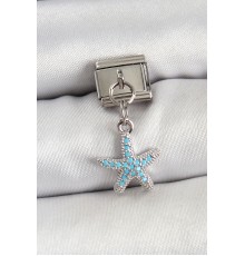 316L Çelik Sallantılı Zirkon Taşlı Deniz Yıldızı Model Gümüş Renk Nomination Charm - TJ-BC1451