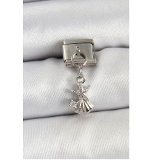 316L Çelik Sallantılı Zirkon Taşlı Deniz Yıldızı Ve İstiridye Model Gümüş Renk Nomination Charm - TJ-BC1454