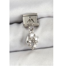 316L Çelik Sallantılı Zirkon Taşlı Deniz Kabuğu Ve Yıldız Model Gümüş Renk Nomination Charm - TJ-BC1459