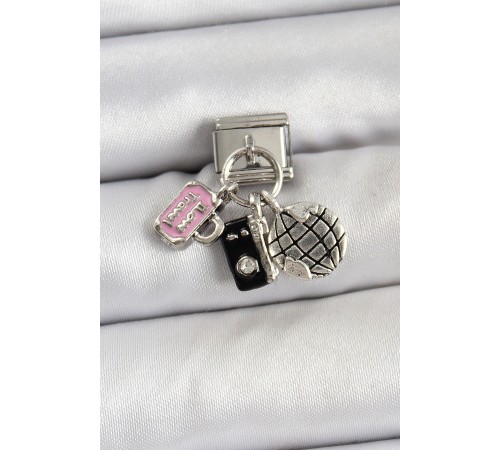 316L Çelik Sallantılı Çoklu Model Gümüş Renk Nomination Charm - TJ-BC1462